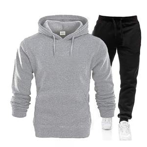 Conjunto Deportivo para Hombre 100% Algodón, Conjunto de Dos Piezas de Sudadera con Capucha y Pantalones de Color Sólido para Otoño e Invierno, Conjunto Moderno - Product Image 4