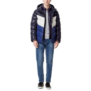 Vente de gros Veste matelassée imprimée sur mesure OEM pour hommes Veste d'hiver avec poche avant avec logo Veste matelassée à bulles pour hommes - Product Image 4