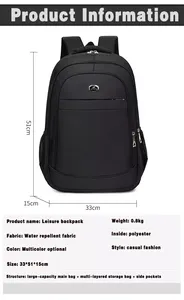 OEM ODM 15 Inches Interior Compartment Unisex Waterproof Softback Multi-function <b>Laptop</b> <b>Backpack</b> with USB - Product Image 3