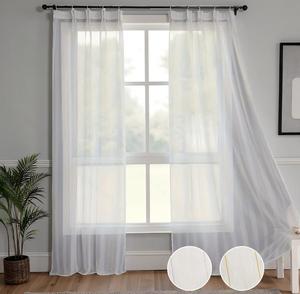 Tenda finestra moderna bianca trasparente all'ingrosso porta della cucina striscia di <span class=keywords><strong>Tulle</strong></span> <span class=keywords><strong>tende</strong></span> & mantovane - Product Image 4