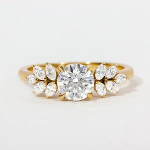 Anillo de diamante cultivado en laboratorio redondo IGI, anillo de diamante de oro de 14 quilates para boda y anillo o banda de compromiso - Product Image 1