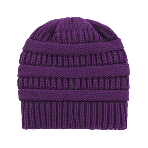 Wholesale White Knit Beanie Hat Ribbed <b>Winter</b> <b>Cap</b> Unisex Soft Warm Stretch Plain Skull <b>Cap</b> Custom Logo Hat - Product Image 1