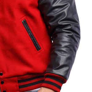 Low Moq Best Price New Design Leather Sleeve Varsity Jacket Factory Direct Sale CollegeBaseballjacket for men - Product Image 6