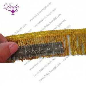 Tùy chỉnh Rhinestone Lưới Bện rìa lurex Xoắn Tua kim loại vàng thỏi rìa thân thiện với môi đa mục đích - Product Image 5