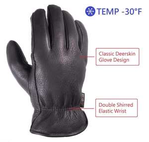 Gants de travail en cuir de daim isolés pour l'hiver, gants de sécurité en cuir pleine fleur, gants de soudeur OEM pour hommes, fourniture d'usine - Product Image 3