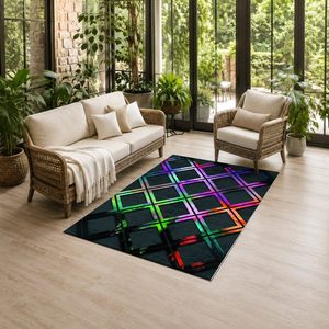 <b>RUGS</b> DEPOT LXDP-0994 Wholesale Charcoal Grey Modern Vintage Digital Printed Machine Washable Chenille Area <b>Rug</b> <b>Non</b> <b>Slip</b> - Product Image 6