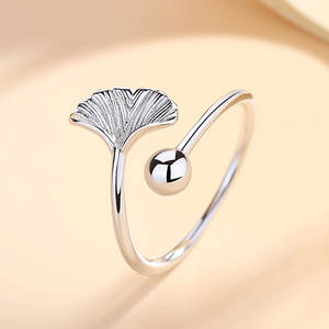 Anillo Abierto Ajustable de Plata de Ley con Corte Princesa y Diseño de Pluma, Joyería Fina Original para Mujer, Invisible y Elegante para Bodas - Product Image 3