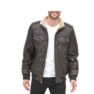 Veste à capuche en cuir véritable enduit de haute qualité pour hommes, col montant, style vintage en cuir de vache, collection automne, vente en gros - Product Image 1