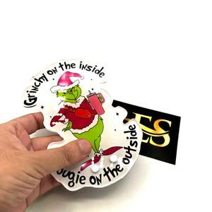 Grinch Customizable Acrylic Lash <b>Tile</b> Heart Shape Sustainable Beauty Tool with <b>Magnets</b> Custom Logo OEM - Product Image 2