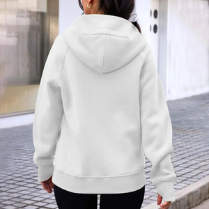 Otoño/Invierno mujer moda con capucha cremallera deportes Top sudadera forro polar europeo para Amazon transfronterizo nuevo estilo - Product Image 5