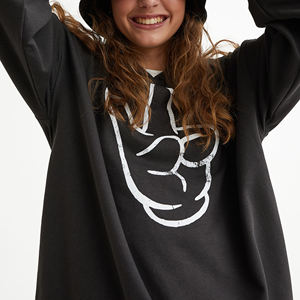 Ropa personalizada de alta calidad para mujer, conjunto de Sudadera con capucha de manga larga de gran tamaño, 100% algodón, conjunto de Sudadera corta - Product Image 2