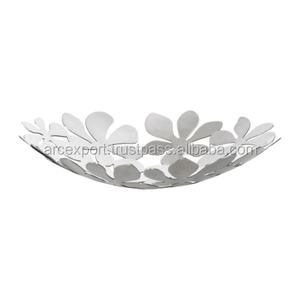 Bol à fruits moderne de forme unique, nouveau design blanc, grande taille, pour mariage et événements, couleur argent poli - Product Image 1