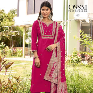 Exclusivo Fondo Kurti de seda romana con catálogo completo Dupatta disponible a precio mayorista para ropa informal y de fiesta - Product Image 1