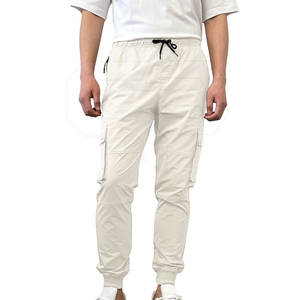 Custom XL Size Summer Casual <b>Work</b> <b>Trousers</b> Quick Dry Cargo Pants Mid Elastic Waist Flat Front Straight Design for 100% Cotton - Product Image 5