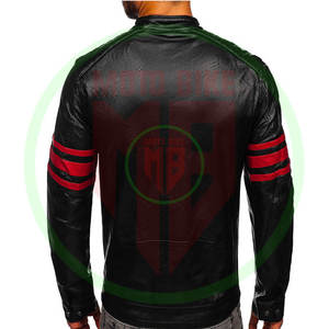 Prix de gros, logo personnalisé, nouveau design, veste en cuir pour homme, coupe-vent, vestes en cuir véritable pour homme - Product Image 3