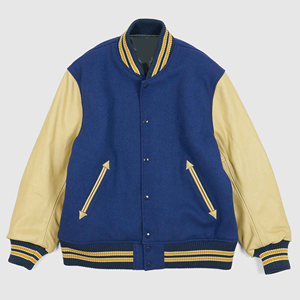 Veste universitaire en cuir sur mesure High Street 2026, haute qualité, neuve, design patchwork baseball et bomber - Product Image 1