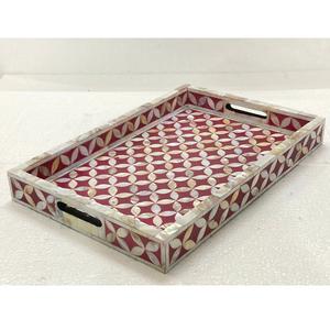 Bandeja Decorativa de Lujo con Incrustaciones de Hueso Hecha a Mano, para Mesa de Centro, Decoración del Hogar, Artículo de Regalo - Product Image 5