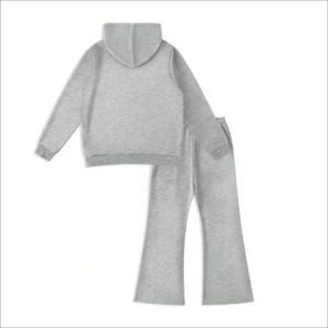 Chándal atlético de dos piezas para hombre con estilo, chándal personalizado de marca de peso pesado, sudadera de lana con capucha sólida, estampado de Jogger - Product Image 3