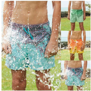 Pantalon de plage pour homme, sensible à la température de l'eau et aux couleurs changeantes, short de bain d'été avec logo personnalisé, short de surf à motif solide à séchage rapide - Product Image 3