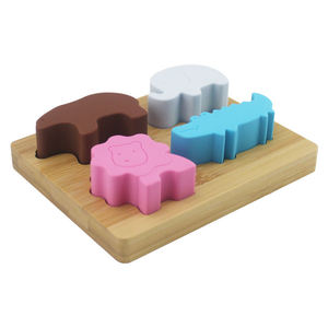 Jouet de puzzle en silicone pour bébé, vente en gros, puzzle d'animaux Montessori, puzzle pour bébé, jouet d'éducation précoce, sans BPA, jeu d'apprentissage sûr - Product Image 1