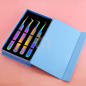 Pince à épiler professionnelle de précision à pointe coudée à 90 degrés pour soins esthétiques, extension de cils, avec poignée diamantée en acier inoxydable, pointe fine qui ne glisse jamais - Product Image 1
