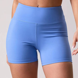 Shorts de yoga pour femmes en polyester/spandex respirant, à séchage rapide, extensible, taille confortable, ajustés, couleur unie, vente en gros - Product Image 1