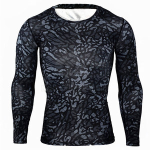 Top venta de los hombres de transpirable Rash Guard de manga larga MMA Wear Color personalizado de secado rápido logotipo personalizado - Product Image 2