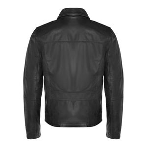 Vestes pour hommes vintage noires de haute qualité avec logo personnalisé Vestes Streetwear respirantes en cuir de vachette - Product Image 3