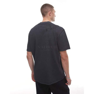 เสื้อยืดปักลายคอกลมสำหรับผู้ชายเสื้อยืดผ้าฝ้ายปักลายสัมผัสนุ่มทนทานสำหรับสตรีทแวร์ - Product Image 2