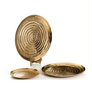 Plateau de service carré en métal plaqué or pour aliments et desserts Plateau de service en métal de forme carrée martelé pour ustensiles de cuisine - Product Image 4