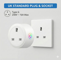 Prise intelligente Tuya Zigbee UK 20A Haute puissance Prise sans fil avec application de surveillance de la consommation énergétique Contrôle vocal à distance pour Alexa Google Home