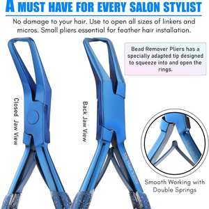 Juego exclusivo de herramientas para extensiones de cabello Microlink Bead Remover y prensar ambos alicates Microbead Double Spring Mango suave antideslizante - Product Image 6