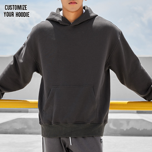 Custom 500Gsm Unisex Pullover Hoodie Heavyweight Sudadera de gran tamaño con impresión personalizada Sudadera con capucha de los hombres - Product Image 2