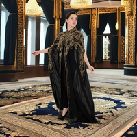 Abaya de luxe grande taille style parisien pour femme musulmane, manches longues, ornée de perles, légère, pour soirée, fête ou mariage