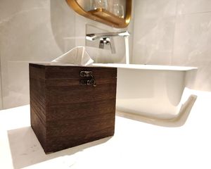 Bathroom <b>Tissue</b> <b>Holder</b> Retro Square Wooden Boutique Decoration for Home Office Car - Brown (Brown 6 Inches) - Product Image 5
