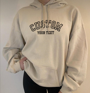 Sudadera personalizada de manga larga 100% de algodón liso con cuello redondo para mujer Sudadera con capucha informal con estampado de hombros caídos de gran tamaño - Product Image 3