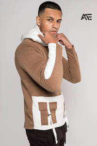 Sudadera con Capucha Extra Grande, con Bolsillo Delantero, Bloques de Color Personalizados al por Mayor, Bordado, Impresión Puff, para Hombre - Product Image 3