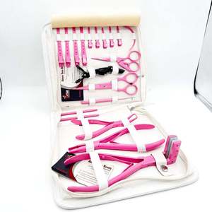 Kit d'outils d'extension de cheveux en acier inoxydable rose durable avec logo personnalisé, y compris une pince à ruban, une boucle de ciseaux pour couper les cheveux - Product Image 5