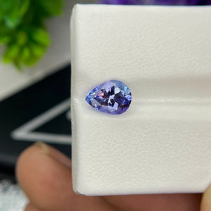 Piedra preciosa de tanzanita bicolor Forma de pera púrpura y azul natural con lupa de corte ovalado Zoisita limpia - Product Image 6
