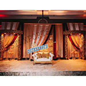 Escenario DE BODA asiático de diseño imperial, decoración de escenario de recepción de matrimonio, decoración de etapas de Boda del sur de India - Product Image 1