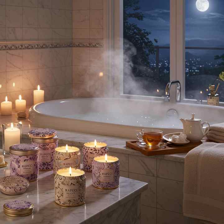 Korea Customized Luxury Candle Natural Candle Household Relaxing Scent Home Deco Flower Pattern Aromatherapy flower candles