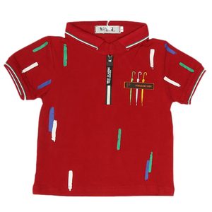 Camiseta Polo de Manga Corta para Niños - Color Granate - Product Image 1