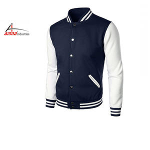 Veste Letterman surdimensionnée personnalisable pour hommes avec col montant High Street Style Automne Colorblock Motif OEM Design vierge - Product Image 4