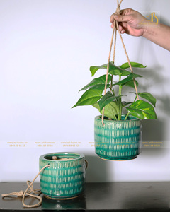 Arte-hogar cerámica moderna pequeña flor de cerámica macetas colgantes interior/exterior hogar jardín decoración no recubierta maceta suculenta - Product Image 3