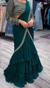 Prêt à porter Style Bollywood Lehenga Saree Elegant Indian Pakistanais Party Wear & Designer Wedding Sari Livraison gratuite dans le monde entier - Product Image 3