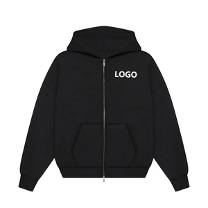 Sweats à capuche zippés pour hommes personnalisés de haute qualité, coupe ample et surdimensionnée, épaules tombantes, 100% coton, pour l'hiver - Product Image 6