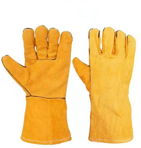 Guantes de trabajo de seguridad de cuero de vaca con logotipo personalizado/Color Premium - Product Image 4