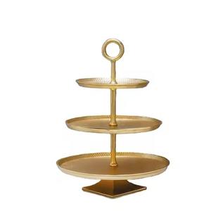 Plato de Postre Popular Chapado en Oro Brillante Hecho a Mano, Plato de Frutas de Metal, Plato para Pastel de Bodas con Hermosa Decoración para Pastel de Bodas - Product Image 4