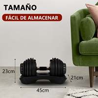 Ensemble d'haltères mécaniques manuels réglables EIGFOH 2,5-24 kg (5-40 kg) en acier ergonomique unisexe pour usage domestique/commercial/salle de sport, musculation