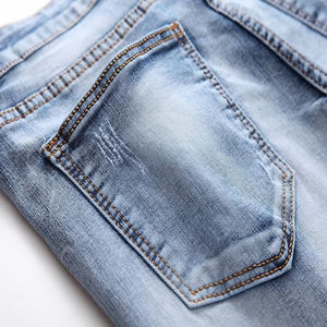 Short en jean tricoté taille moyenne de haute qualité pour hommes Style droit décontracté avec 100% coton avec logo personnalisé - Product Image 5